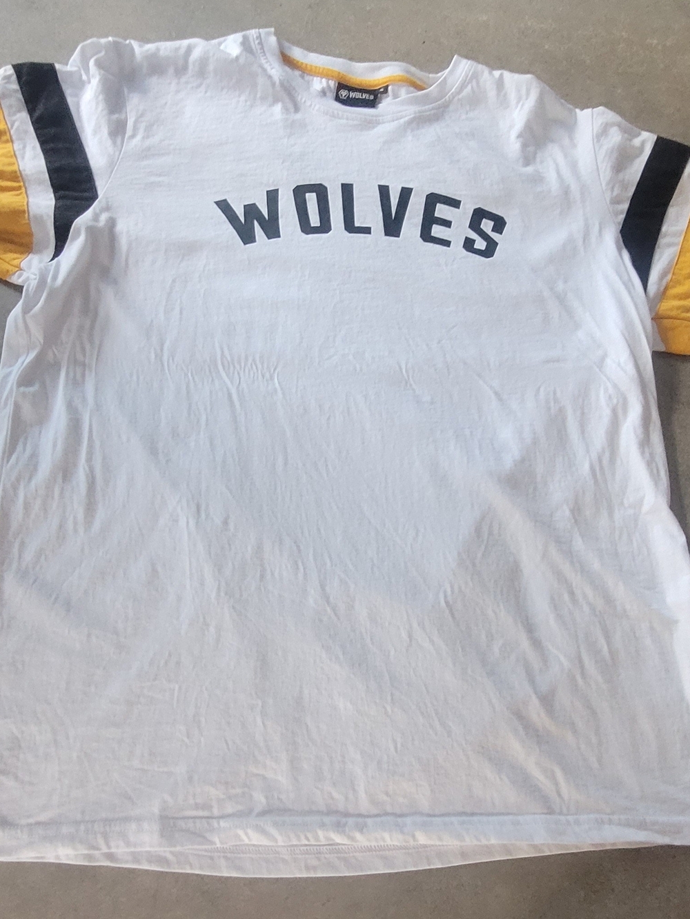 Wolves White Tee with Yellow Trim - Wolverhampton Wanderers